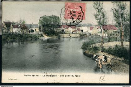 Carte Postale - France - Selles sur Cher - Le Bourgeau - Vue prise du Quai  (CP28088)