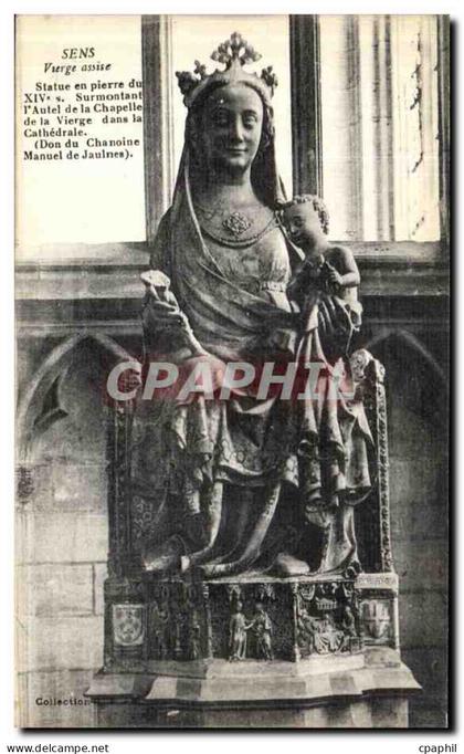 CPA Sens Vierge assise