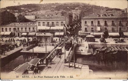 Sete Cette CPA Le pont national et la ville