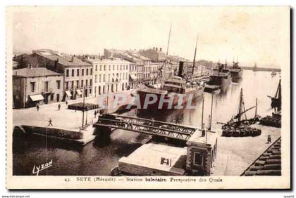 Sete - Cette - Station balneaire Perspective des Quais - CPA
