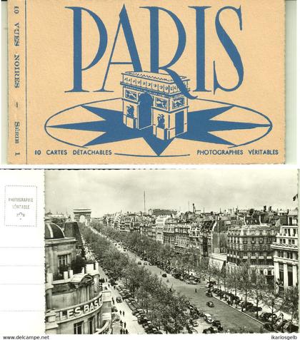 Paris ~1939 " Carnet avec 10 cartes postales detachables complet photographies veritables "