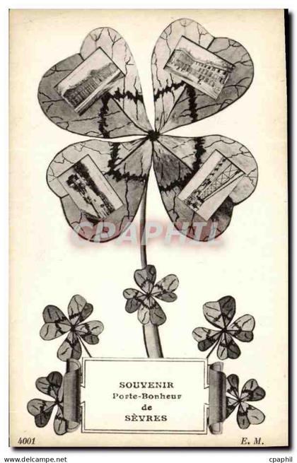 CPA Souvenir Porte Bonheur de Sevres Trefle