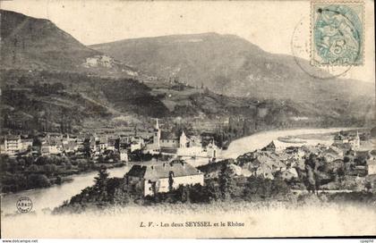 CPA Les Deux Seyssel Et Le Rhone