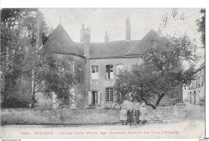 CPA SEZANNE -vieilles tours moyen-âge, ancienne demeure des ducs d'Orléans -circulée