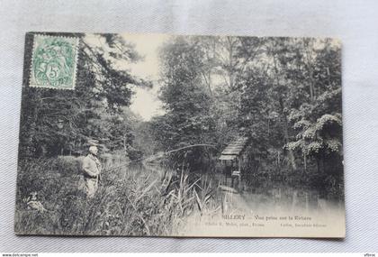 Cpa 1907, Sillery, vue prise de la rivière, pêche, Marne 51