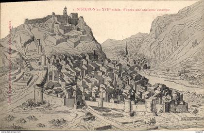 CPA Sisteron d'apres une ansienne estampe