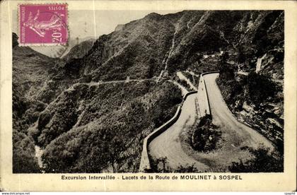 CPA Sospel Excursion Intervallee Lacets de la Route de Moulinet a Sospel