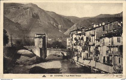 CPA Sospel Le pont vieux