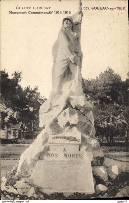 CPA La Cote D'Argent Monument Commemoratif Soulac sur Mer