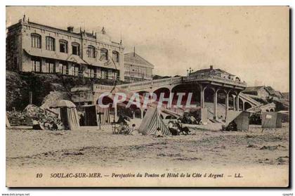 CPA Soulac sur mer Perpective du ponton et l'hotel de la cote d'argent