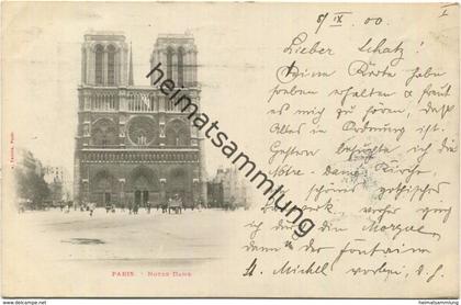 Paris - Notre Dame - Edition A. Taride Paris - Flaggenstempel gel. 1900