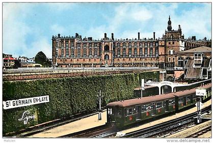 - depts divers - ref- EE29 - yvelines - saint germain en laye - st germain en laye - gare - train - chateau -