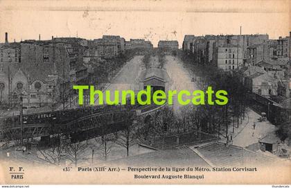 CPA 75 PARIS PERSPECTIVE DE LA LIGNE DU METRO STATION CORVISART