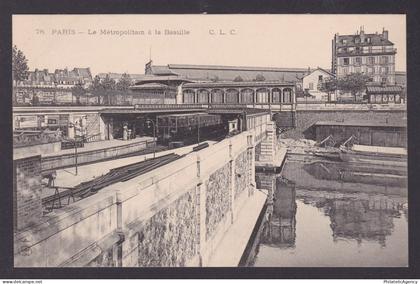 FRANCE, Postcard RPPC, Paris, Metro in Bastille