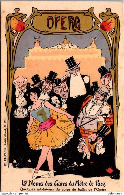 S30075 cpa Les Noms des Gares du Métro de Paris - Opéra - illustrateur