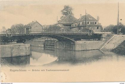 CPA (précurseur)-67-Ruprechtsau (Strasbourg-Robertsau) Brücke mit Taubstummen Anstalt -Livraison offerte sous condition