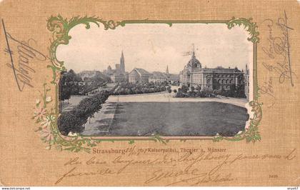 STRASBOURG-STRASSBURG-Bas-Rhin-Palais Kaiser-Théâtre-Fantaisie-Colorisée-Cachet Pétange (Grand duché du Luxembourg) 1912