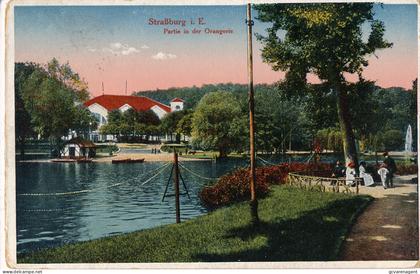 STRASSBURG  PARTIE IN DER ORANGERIE    FELDPOSTKARTE       2 SCANS