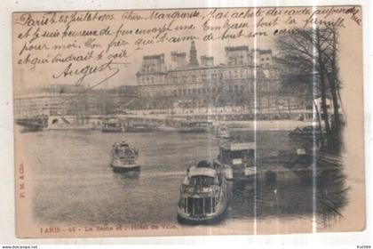 AK 270772 FRANCE -  Paris - La Seine et l'Hotel de Ville