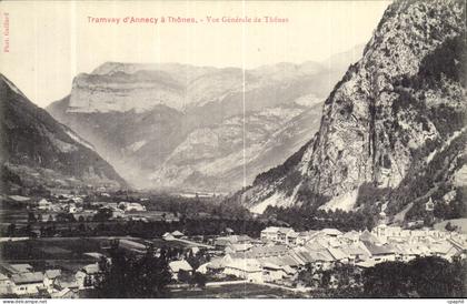 CPA Tramvay d Annecy a Thones Vue Generale de Thones