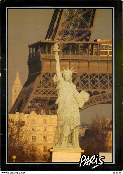 CPM Tour Eiffel Statue de la Liberte