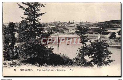 CPA Treguier Vue Generale Sur Plongueil