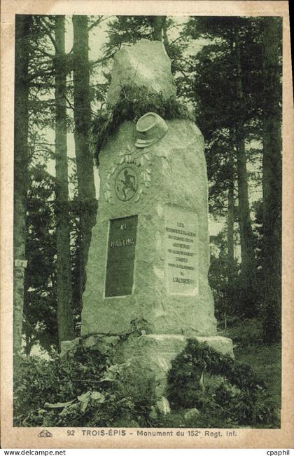 CPA Trois Epis Monument du 152ème régiment d'infanterie