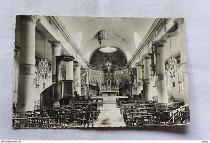 Cpsm 1952, Trun, vue intérieur de l'église, Orne 61