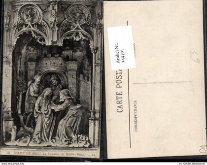 344191,Rhone-Alpes Ain Brou Eglise La Visitation Le Retable Kirche Figuren