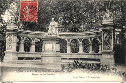 CPA Valenciennes Monument Froissart