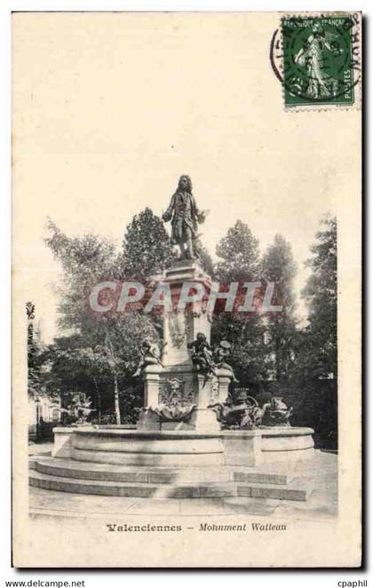 CPA Valenciennes Monument Watteau