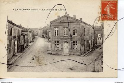 CPA .D55. VAVINCOURT . LA MAIRIE ET L' ECOLE .