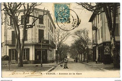 FRANCE carte postale Vence; avenue de la Gare.