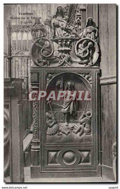 CPA Vendome Eglise de la Trinite Les stalles de la Trinite Stalle de la Pieta
