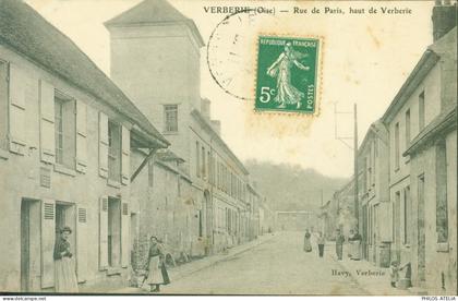 CPA CP Carte postale Oise Verberie Rue de Paris haut de Verberie Havy Verberie YT 137 CAD Verberie