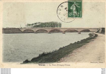 1 cpa Veron - le pont d'étigny véron