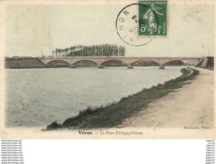 1 cpa Veron - le pont d'étigny véron