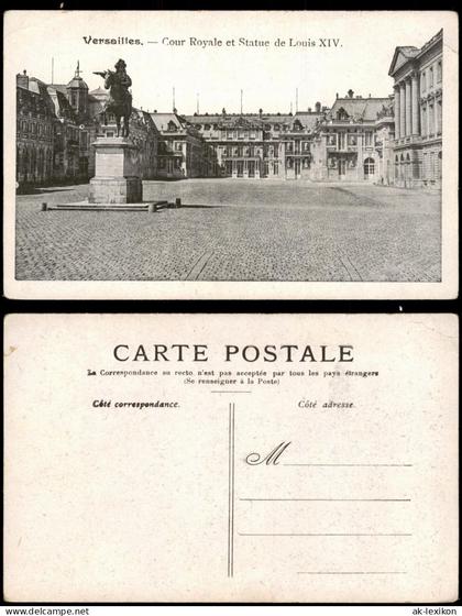 CPA Versailles Cour Royale und Reiterstatue Ludwigs XIV. 1910