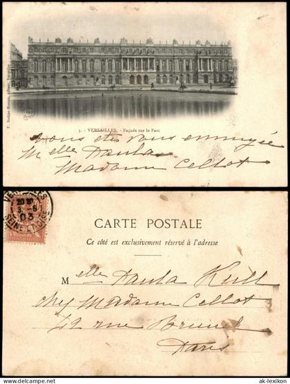 CPA Versailles Schloss Versailles, Fassade zum Park 1903