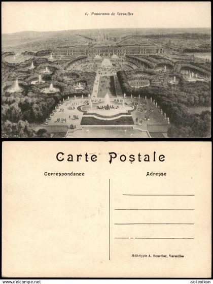Versailles Panorama des Schlosses und der Gärten von Versailles 1910