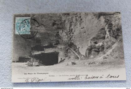 Cpa 1904, Vertus, les Faloises, entrée des souterrains, Marne 51