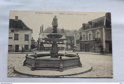 Cpa 1917, Vertus, fontaine, place du marché, Marne 51
