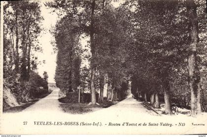 CPA Veules Les Roses Routes D'Yvetot Et De Saint Valery
