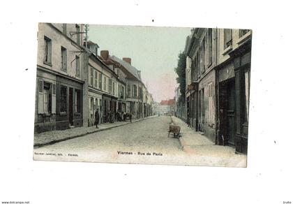 VIARMES RUE DE PARIS ( CARTE COLORISEE )