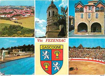 32 - Vic-Fezensac - Multivues - Arènes - Automobiles - Blasons - Pisicne - CPM - Voir Scans Recto-Verso
