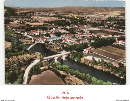 VIELMUR: le pont sur l'agout et le groupe scolaire vue aérienne 10x15 - très bon état