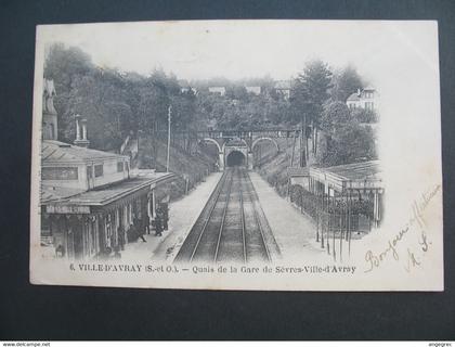 CPA Gare : Ville d'Avray - Qais de la Gare de Sèvres-Ville d'Avray
