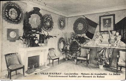 CPA Ville D'Avray Les Jardies Maison De Gambetta Le Salon Honoré de Balzac