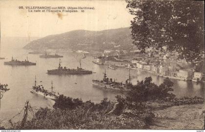CPA Villefranche sur Mer Alpes Maritimes la rade et l'Escadre Francaise