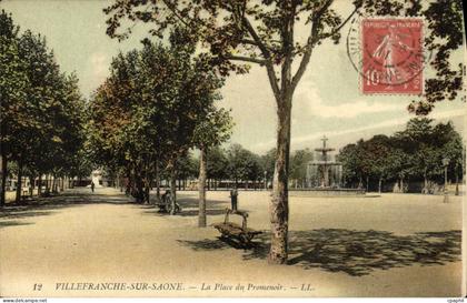 CPA Villefranche Sur Saone La Place du Promenoir